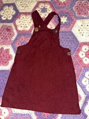 Emma & Elsa Burgundy Corduroy Pinafore - Toddler